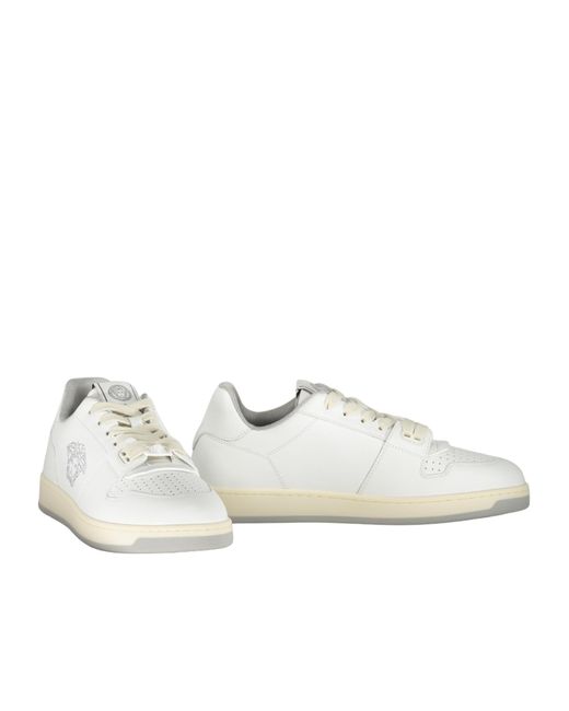 Versace White Medusa Head Lace-Up Sneakers for men