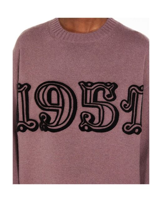 Max Mara Purple Fido Crewneck Long-Sleeved Jumper