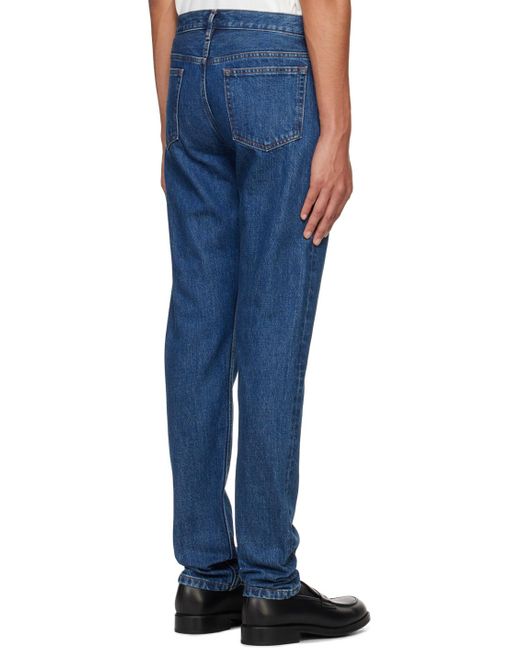 A.P.C. Blue Petit New Standard Button-Down Jeans Pants for men