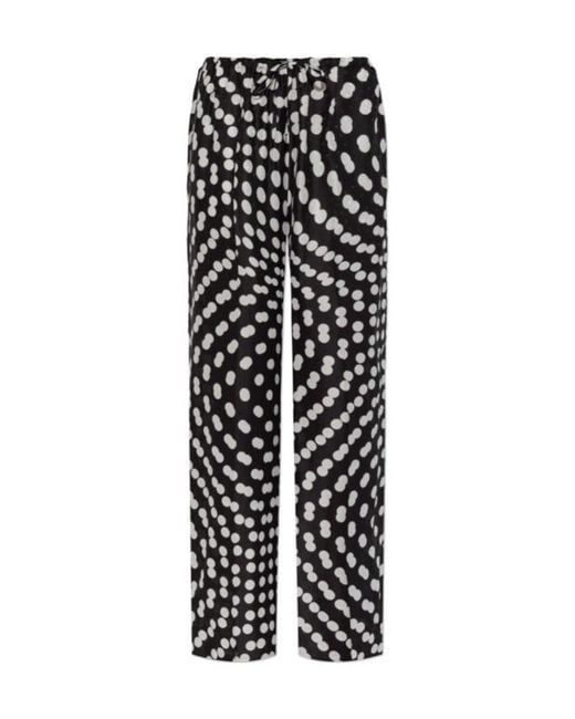 Dries Van Noten Black Puvis Polka-Dot Wide-Leg Pants
