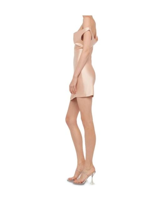 Norma Kamali Pink Satin-Finish Mini Dress