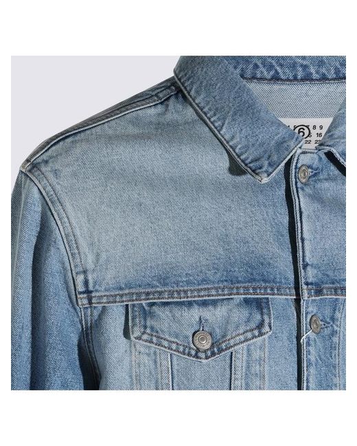 MM6 by Maison Margiela Blue Long Sleeved Denim Jacket for men