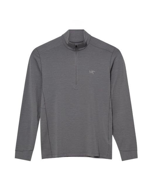 Arc'teryx Gray Rho Merino Wool Zip Neck for men
