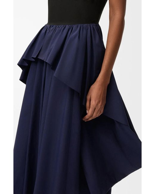 Loewe Blue Tiered Asymmetric Dress