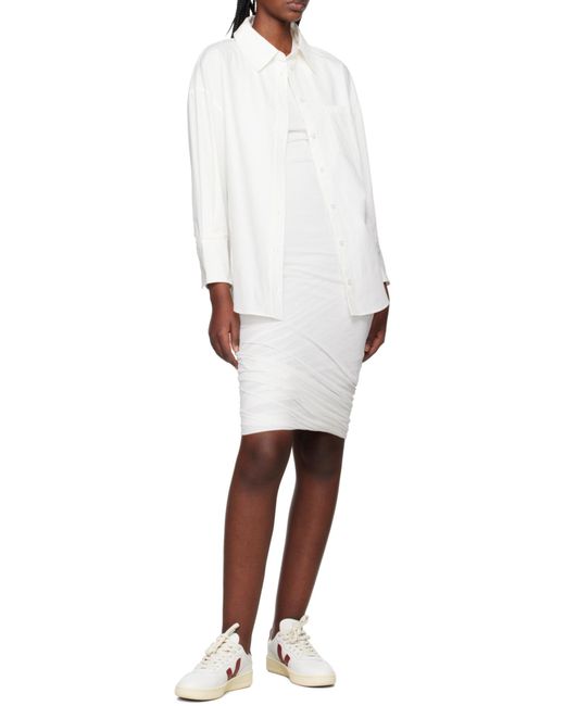 Veja White V-90 Lace-Up Sneakers
