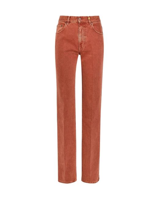 Chloé Red Straight-Leg Denim Jeans