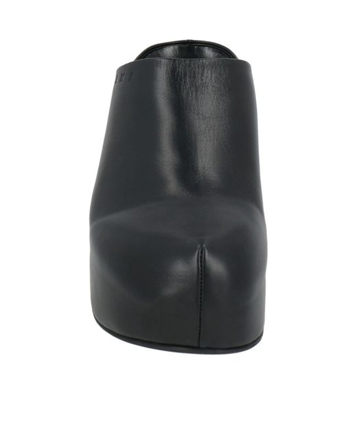 Marni Black Simple Leather Mules