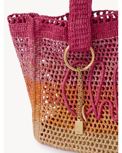 Chloé Red Chloé Summer Banana Open-Weave Tote Bag