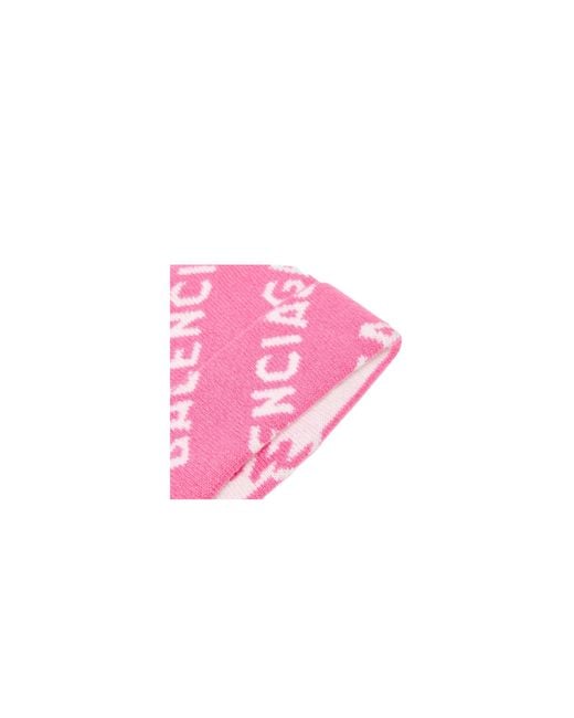 Balenciaga Pink Color-Blocked Knitted Hat