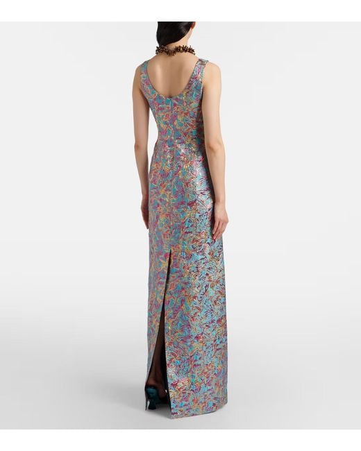 Dries Van Noten White Brocade Maxi Dress