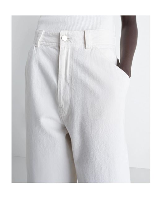Lemaire White High-Waisted Wide-Leg Jeans
