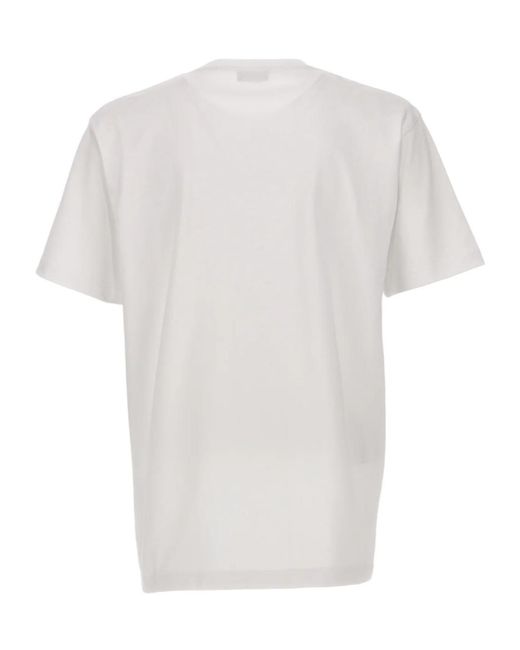 Dior White Homme Logo Detailed Crewneck T-Shirt for men