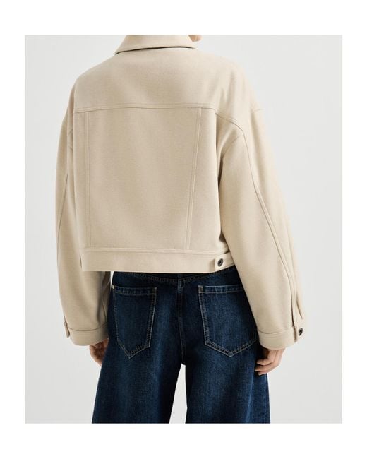 Brunello Cucinelli Natural Wool-Blend Denim Jacket