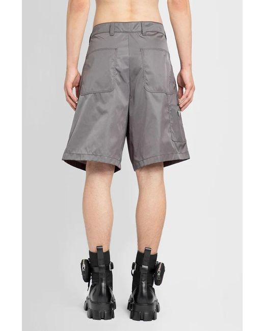 Prada Gray Button Zipper Shorts for men