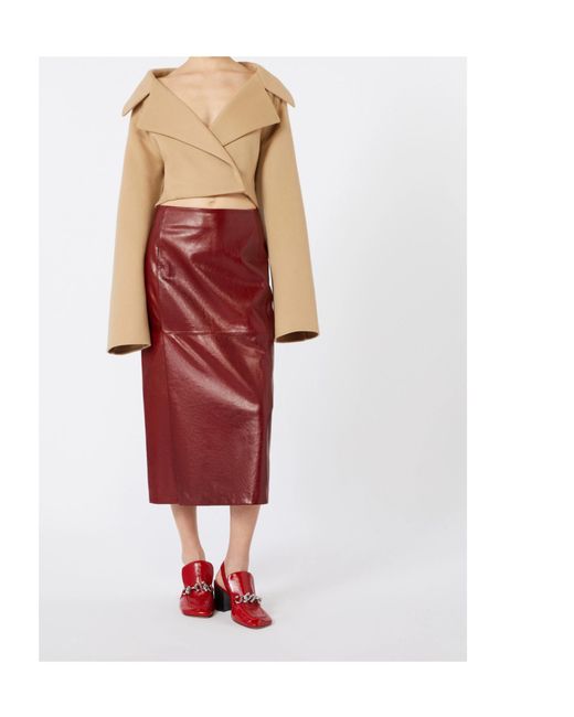 Sportmax Red Comma Straight Hem Skirt
