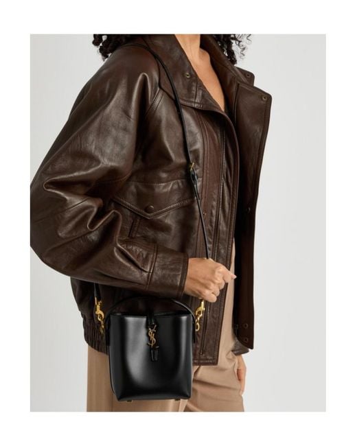 Saint Laurent Black Le 37 Mini Leather Bucket Bag