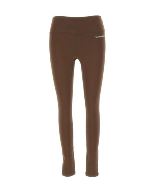 Sporty & Rich Brown Serif Logo High-Rise Leggings