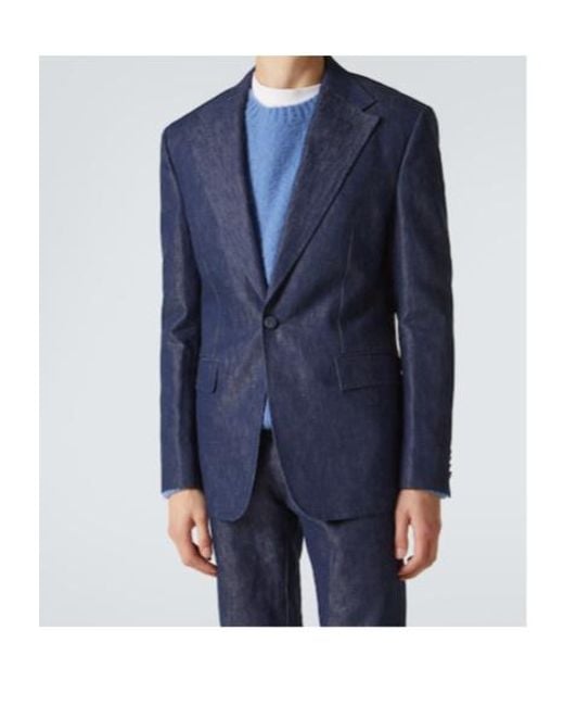 Gabriela Hearst Blue Cotton And Linen Blazer for men
