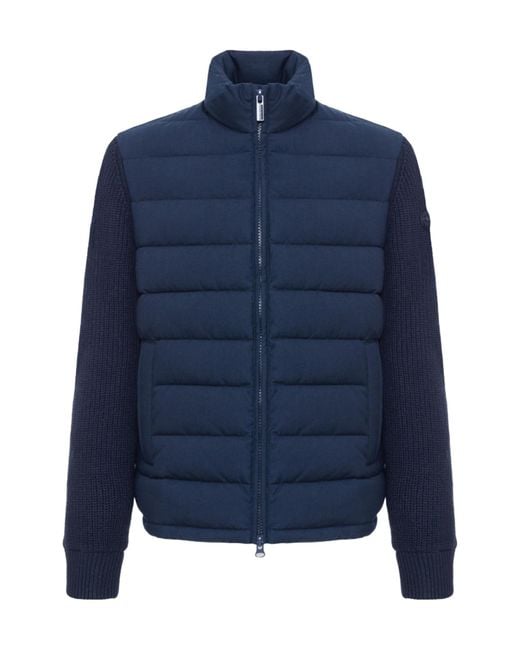 Colmar Blue Padded Jacket With Knit Sleeves for men