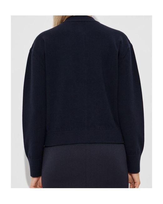 Max Mara Blue Pelago Virgin Wool Cardigan