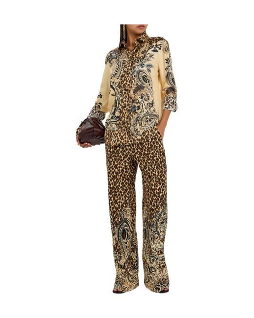 Etro Multicolor Leopard-Print Silk Shirt