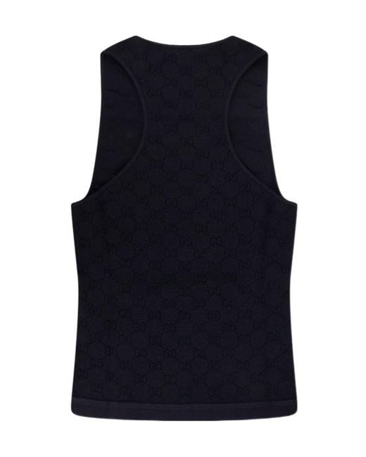 Gucci Blue Sleeveless Top
