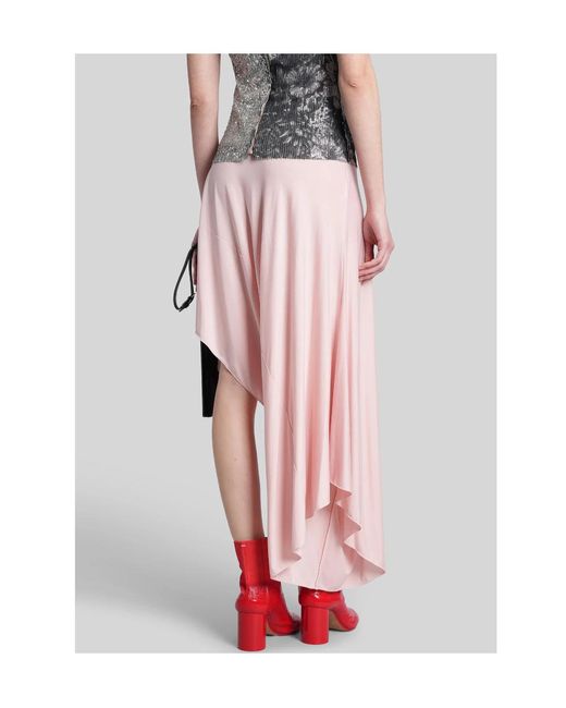 Maison Margiela Red Asymmetric Elasticated Waistband Skirt