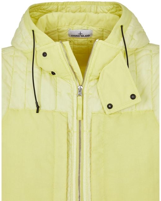 Stone Island Yellow A Cotton-Padded Suit With A Hooded Jacket for men