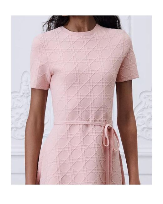 Dior Pink Short Flared Cannage Dress