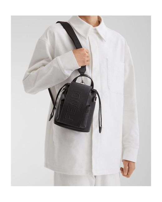 Fendi Black Roma Strike One-Shoulder Mini Backpack for men
