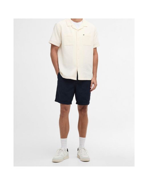 Barbour White Short-Sleeved Button-Up Shirt for men