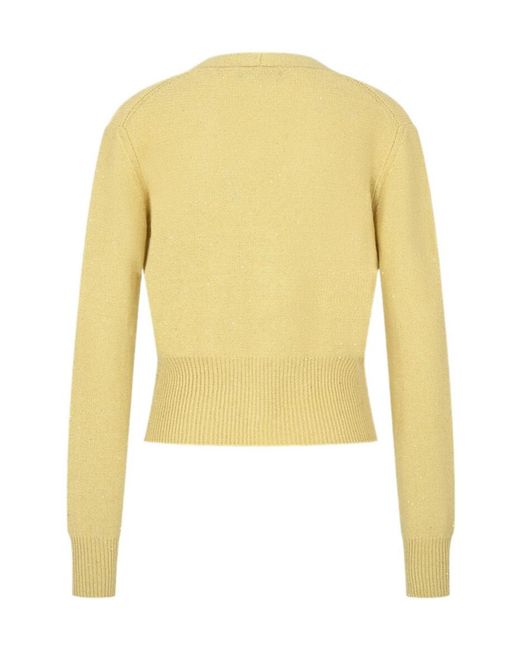Fabiana Filippi Yellow Long-Sleeved Knitted Cardigan