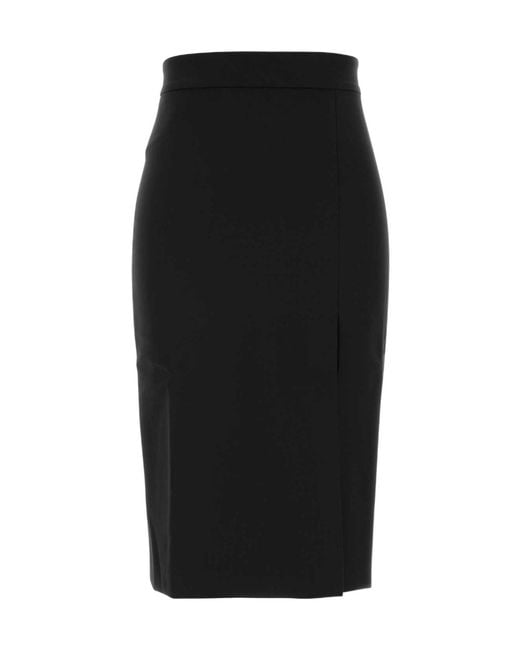 ANDAMANE Black Slim-Fit Midi Skirt