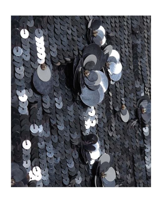 P.A.R.O.S.H. Blue Sequin Embellished V-Neck Dress