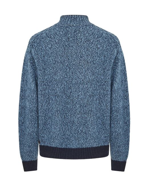 Boss Blue Turtleneck Zip Sweater for men