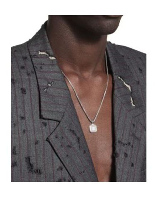 Balenciaga White Nano Square Long Necklace for men