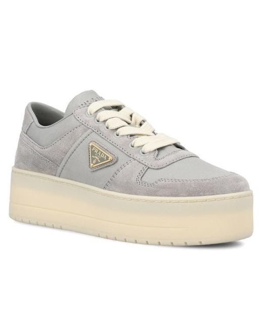 Prada White Lace-Up Casual Shoes