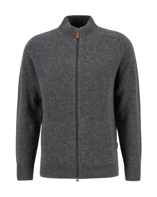 Barbour Gray Talder Zipped Jumper for men