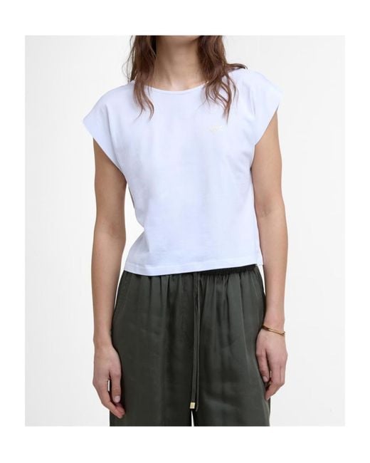 Barbour White Crew Neck T-Shirt
