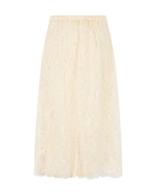Fabiana Filippi Natural Lace Midi Skirt