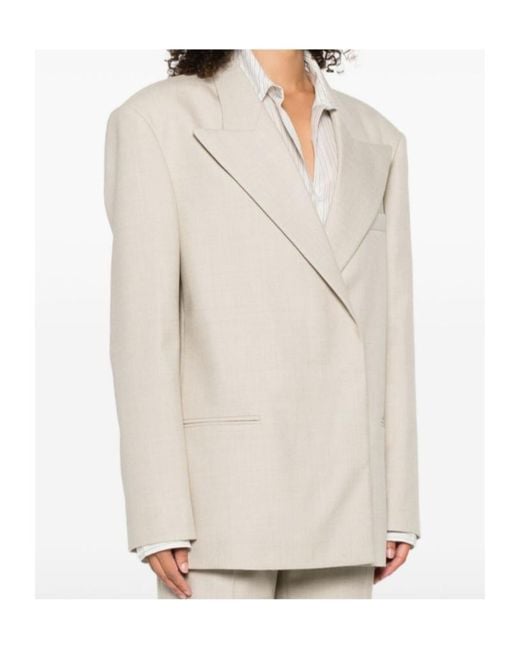 Magda Butrym White Long-Sleeved Suit Jacket