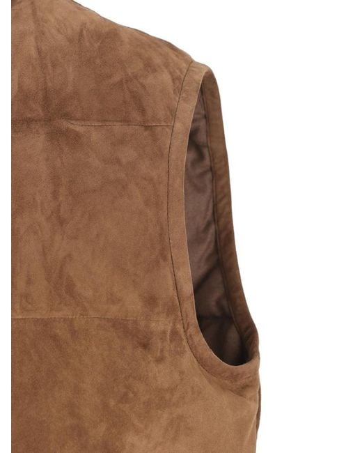 Zegna Brown Zipped Jacket for men