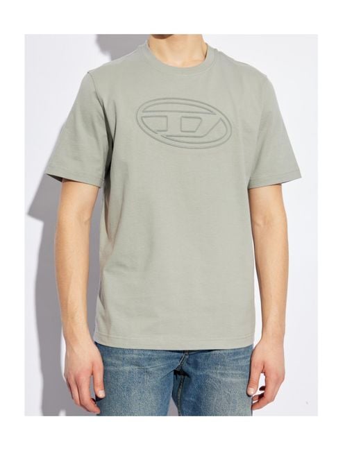 DIESEL White T-Adjust-Bigoval Embossed Oval D T-Shirt for men