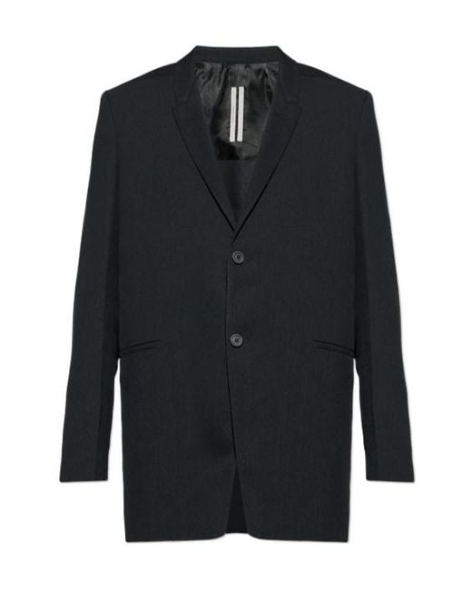 Rick Owens Black Single Breasted Blazer for men
