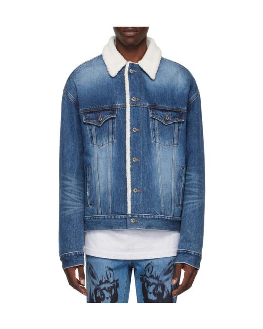 we11done Blue Logo Denim Jacket for men