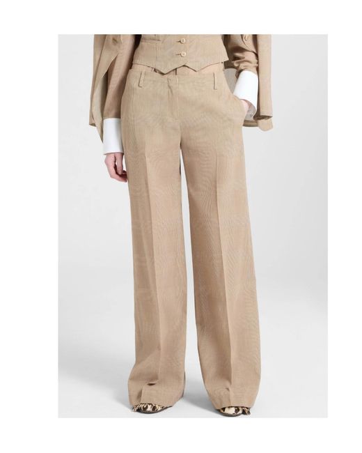 Ermanno Scervino Natural Wide-Leg Trousers