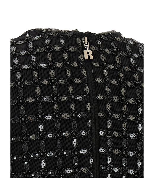 ROTATE BIRGER CHRISTENSEN Black Beaded Oversized Top
