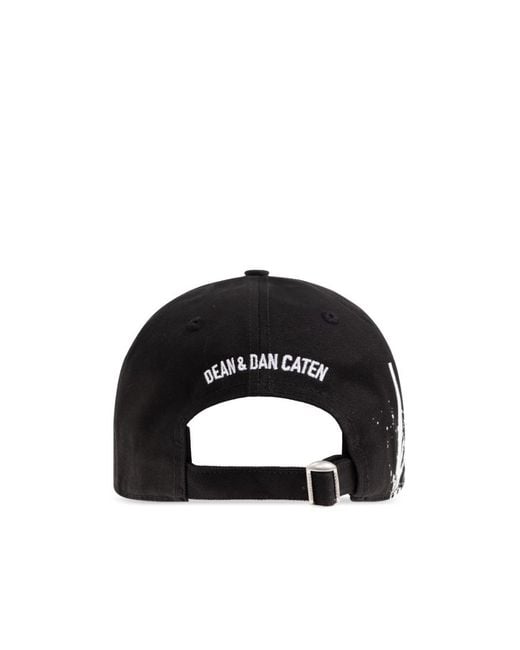 DSquared² Black Logo Printed Baseball Cap for men
