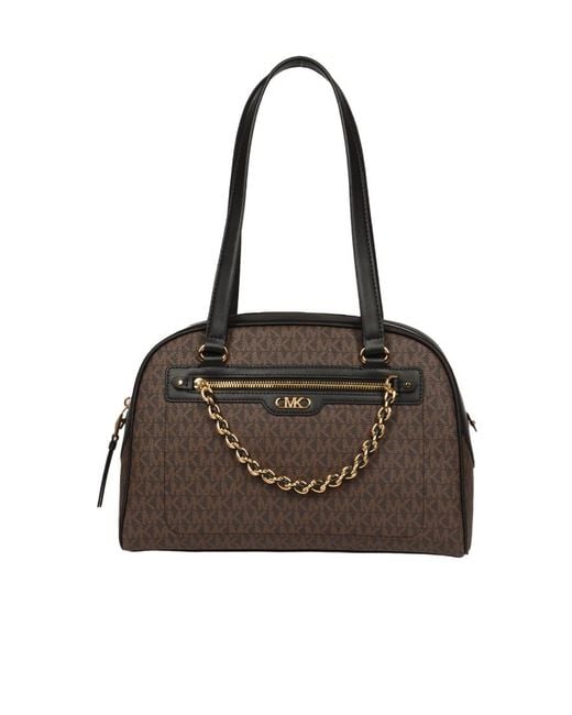 Michael Kors Brown Zipper Shoulder Bag