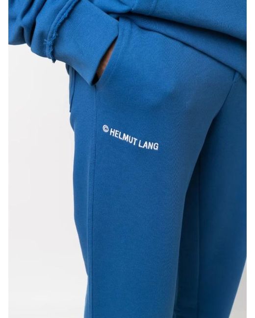 Helmut Lang Blue Drawstring Track Pants for men